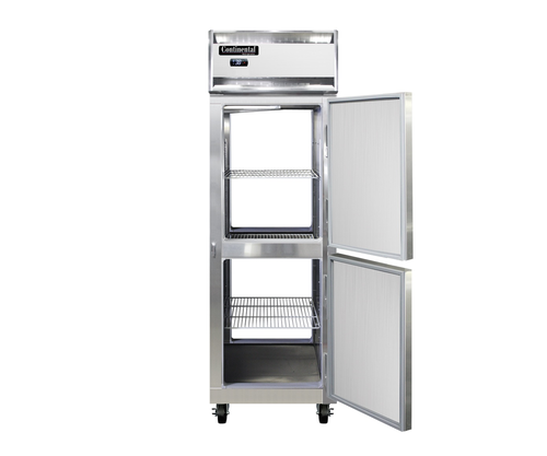 Continental Refrigerator 1FNSAPTHD Freezer Pass-Thru One Section Self-Contained Stainless Steel Half-Height Doors