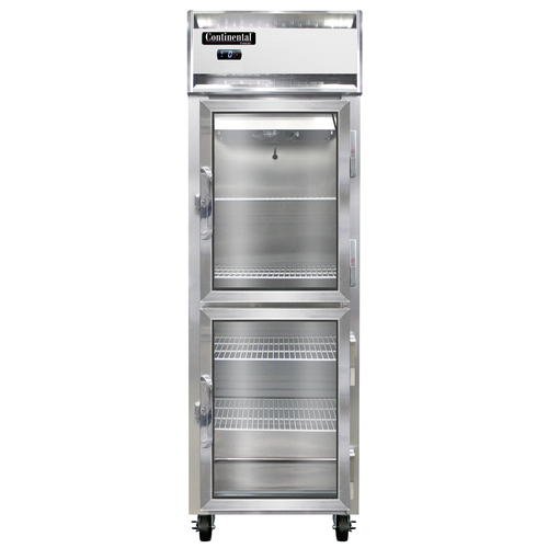 Continental Refrigerator 1FNSSGDHD Freezer Display One Section Self Contained Refrigeration Stainless Steel