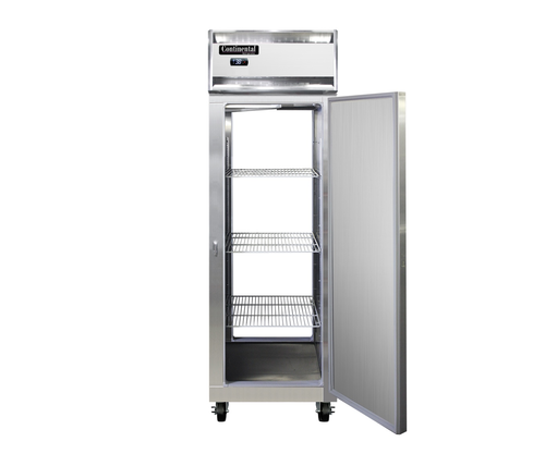 Continental Refrigerator 1FNSSPT Freezer Pass-Thru One Section Self-Contained Stainless Steel Full Height Solid Doors