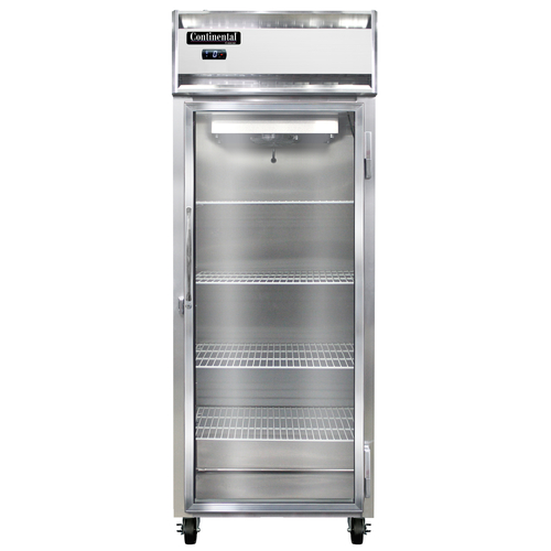 Continental Refrigerator 1FENGD Extra-Wide Freezer Reach-In 28-1/2W One-Section Stainless Steel Full-Height Glass Door