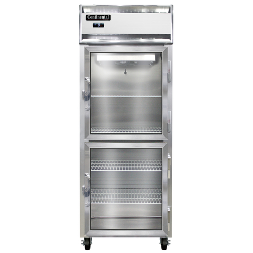 Continental Refrigerator 1FENGDHD Extra-Wide Freezer Reach-In 28-1/2W One-Section Stainless Steel with Glass Doors