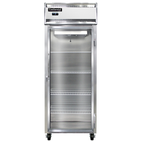 Continental Refrigerator 1FENSSGD Extra-Wide Freezer Reach-In 28-1/2W One-Section Stainless Steel Full-Height Glass Door
