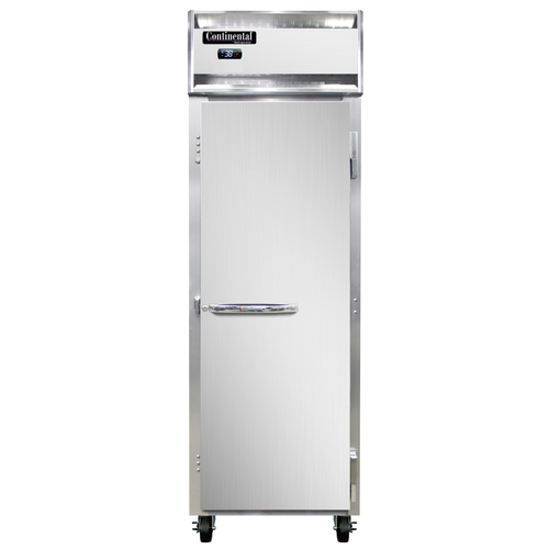 Continental Refrigerator 1RN Reach-In One-Section 20 Cu Ft Stainless Steel Refrigerator with Solid Door and Digital Control