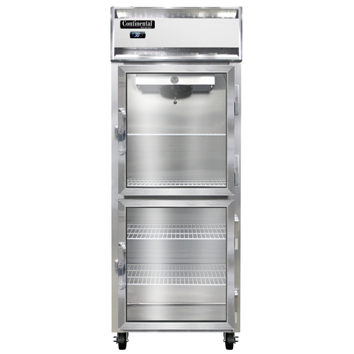 Continental Refrigerator 1RENGDHD Extra-Wide Reach-In Refrigerator 28-1/2 inch One-Section Self-Contained Aluminum Stainless Steel