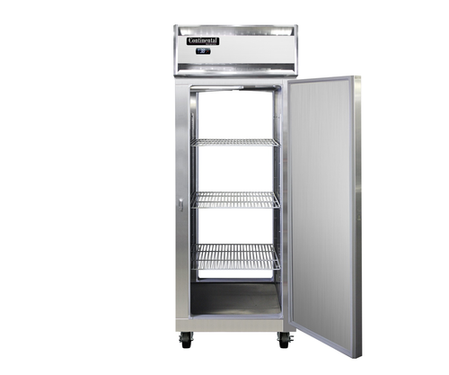 Continental Refrigerator 1RENSSPT Extra-Wide Pass-Thru Refrigerator 28-1/2 inch One-Section Stainless Steel 1/4 HP