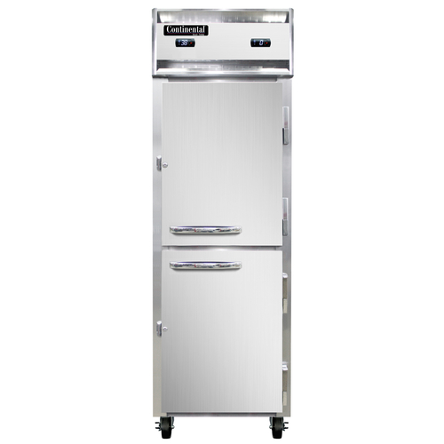 Continental Refrigerator 1RFNHD Reach-In Refrigerator Freezer 10 Cu Ft Stainless Steel Self-Contained
