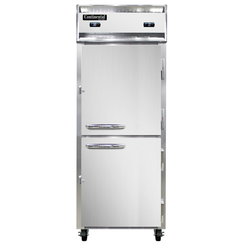 Continental Refrigerator 1RFENHD Extra-Wide Refrigerator Freezer Reach-In 28-1/2W One-Section Over/Under Stainless Steel