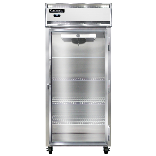 Continental Refrigerator 1RXNGD Extra-Wide Reach-In Refrigerator 36-1/4 inch One-Section Self-Contained Aluminum Stainless Steel