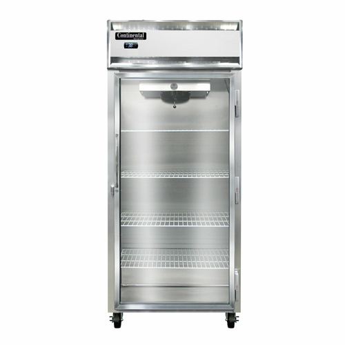 Continental Refrigerator 1RXNSAGD Extra-Wide Reach-In Display Refrigerator 36-1/4 inch Stainless Steel One Section