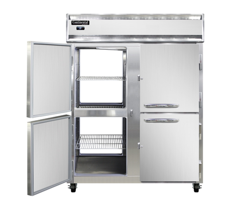 Continental Refrigerator 2FENSSPTHD Extra-Wide Freezer Pass-Thru 57W Two-Section Stainless Steel Self-Contained