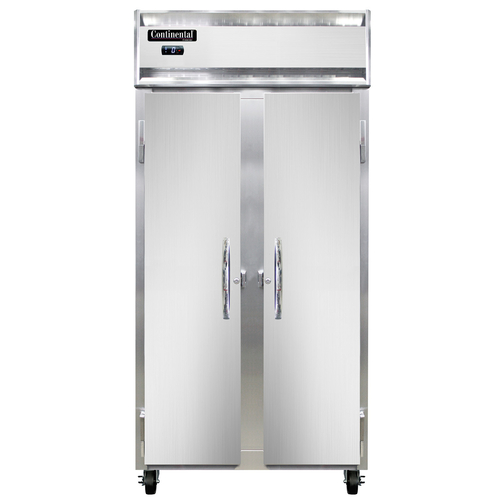 Continental Refrigerator 2FSENSS Slim Line Freezer Reach-In 36-1/4W Two-Section Stainless Steel Full-Height Doors
