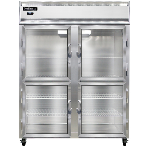 Continental Refrigerator 2RENGDHD Extra-Wide Reach-In Refrigerator 57W Two-Section Self-Contained Aluminum Stainless Steel
