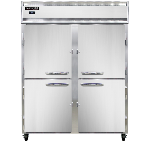 Continental Refrigerator 2RENHD Extra-Wide Reach-In Refrigerator 57W Two-Section Stainless Steel Energy Star