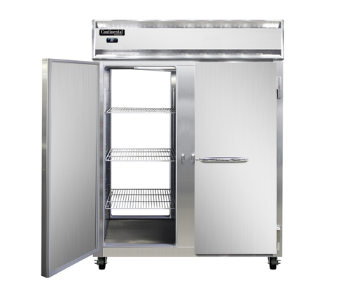 Continental Refrigerator 2RENSSPT Extra-Wide Pass-Thru Refrigerator 57W Two-Section Stainless Steel ENERGY STAR