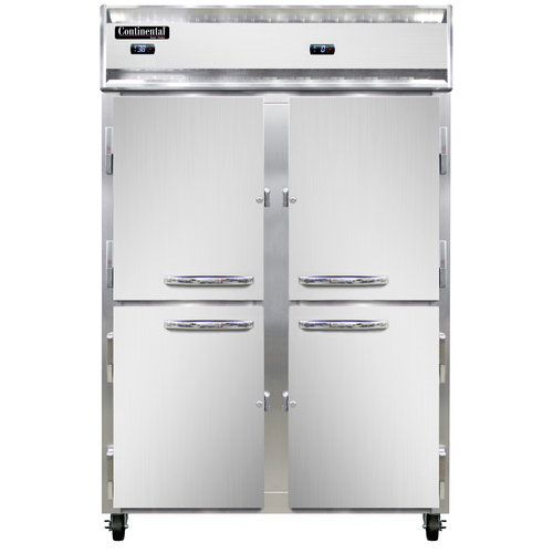 Continental Refrigerator 2RFNHD Reach-In Refrigerator Freezer 52W Two-Section Stainless Steel Self-Contained