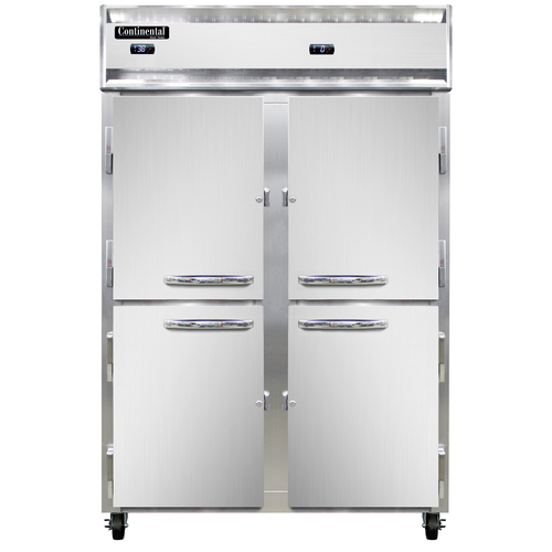 Continental Refrigerator 2RFNSAHD Reach-In Refrigerator Freezer Stainless Steel Two-Section with Digital Control