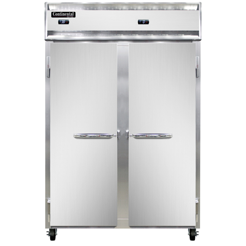 Continental Refrigerator 2RFNSS Reach-In Refrigerator Freezer Stainless Steel Two Section Self-Contained 10F Adjustable