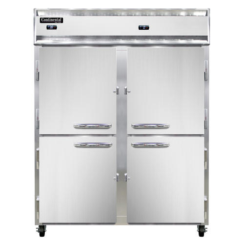 Continental Refrigerator 2RFENHD Extra-Wide Refrigerator Freezer 57 inch Two Section Stainless Steel Self-Contained