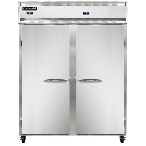 Continental Refrigerator 2RFENSS Extra-Wide Refrigerator Freezer 57 inch Two Section Stainless Steel Self Contained
