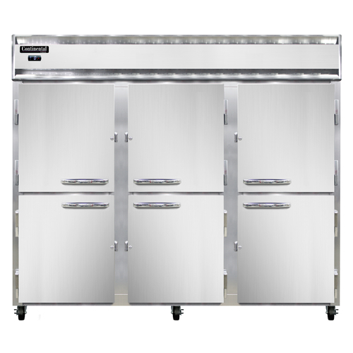 Continental Refrigerator 3FENHD Extra-Wide Freezer Reach-In 85-1/2W Three-Section Stainless Steel Front NSF Certified