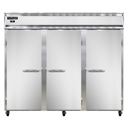 Continental Refrigerator 3REN Extra-Wide Reach-In Refrigerator 85-1/2 inch Three-Section Stainless Steel Energy Star
