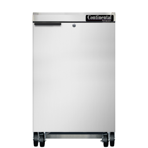 Continental Refrigerator BB24NSS Refrigerated Back Bar Cooler 24W Stainless Steel Top 1 Door Lock Digital Display