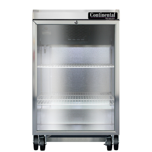 Continental Refrigerator BB24NSSGD Refrigerated Back Bar Cooler 24W Stainless Steel Glass Door Digital Display