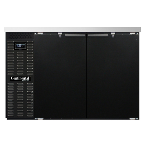 Continental Refrigerator BB50N Refrigerated Back Bar Cooler 50W 34-3/4H 16 cu ft Stainless Steel Top Black Enamel