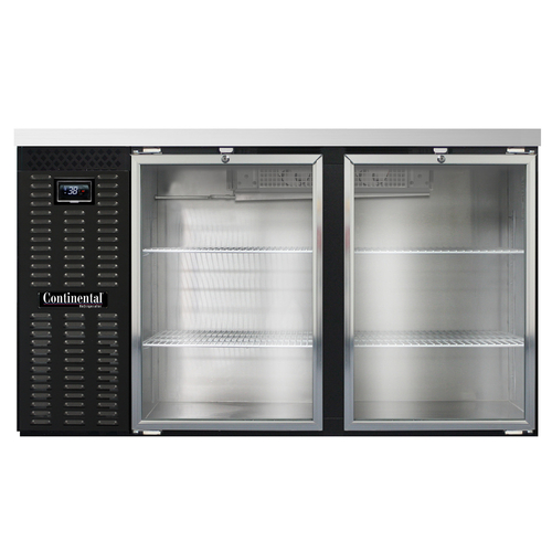 Continental Refrigerator BB59NGD Refrigerated Back Bar Cooler 59W 34-3/4H 22 Cubic Feet Stainless Steel Top