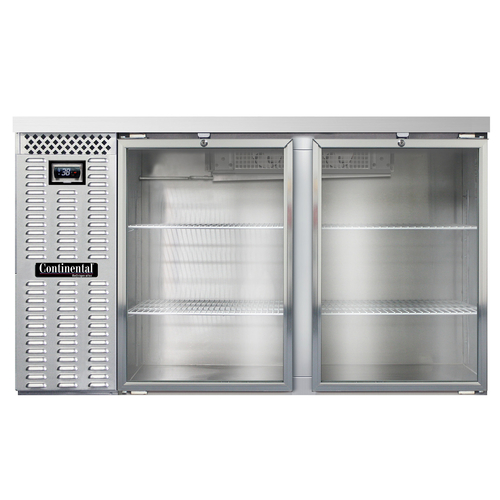 Continental Refrigerator BB59NSSGD Refrigerated Back Bar Cooler 59W 34-3/4H 22 Cubic Feet Stainless Steel