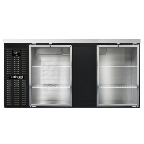 Continental Refrigerator BB69NGD Refrigerated Back Bar Cooler 69W 34-3/4H Stainless Steel Top 26 Cubic Feet