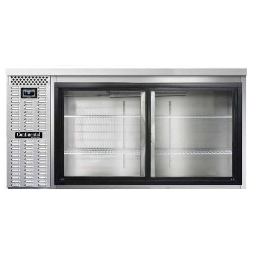 Continental Refrigerator BB69NSSSGD Refrigerated Back Bar Cooler 69W Stainless Steel Sliding Glass Doors 26 Cu Ft