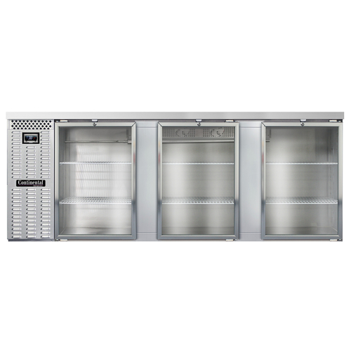Continental Refrigerator BB90NSSGD Refrigerated Back Bar Cooler 90W 34-3/4H 35 Cubic Feet Stainless Steel