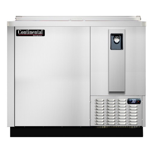 Continental Refrigerator BC37NSS Flat Top Bottle Cooler 37 inch Stainless Steel Top 12 Cases Capacity