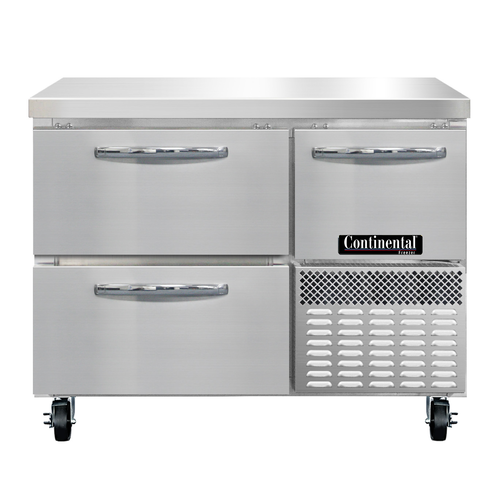 Continental Refrigerator FA43N-D Freezer Base Worktop Unit 43 inch Stainless Steel with Drawers and Door