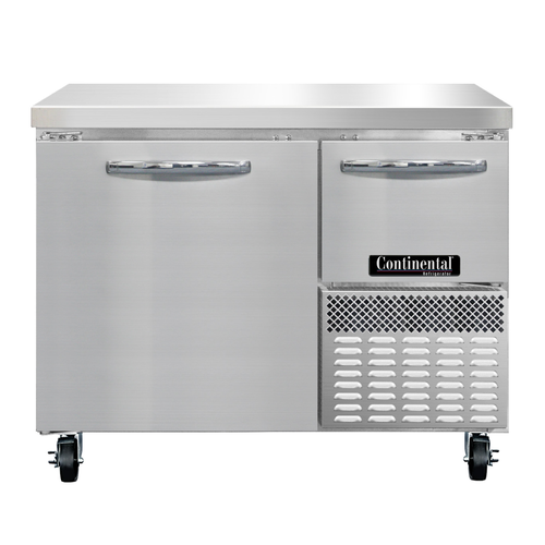 Continental Refrigerator RA43N Refrigerated Base Worktop Unit 43W Stainless Steel Flat Work Top Energy Star