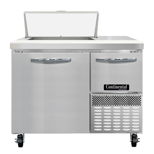 Continental Refrigerator RA43N6 Refrigerated Base Sandwich Unit 43 inch 300 Series Stainless Steel Top