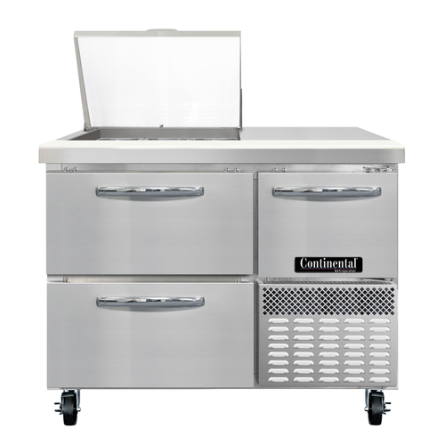 Continental Refrigerator RA43N9M-D Refrigerated Base Sandwich Unit 43 inch 300 Series Stainless Steel Top