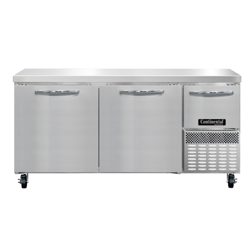 Continental Refrigerator RA68N Refrigerated Base Worktop Unit 68W Stainless Steel Flat Work Top Energy Star