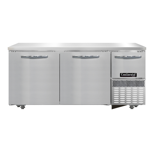 Continental Refrigerator FA68N-U Undercounter Freezer Base 68W Stainless Steel Top Aluminum Interior 1-2 HP R290