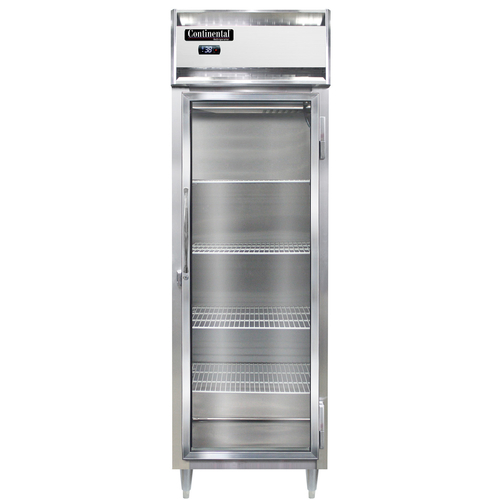 Continental Refrigerator D1RNSSGD Designer Line Refrigerator One Section Stainless Steel Full Height Glass Door