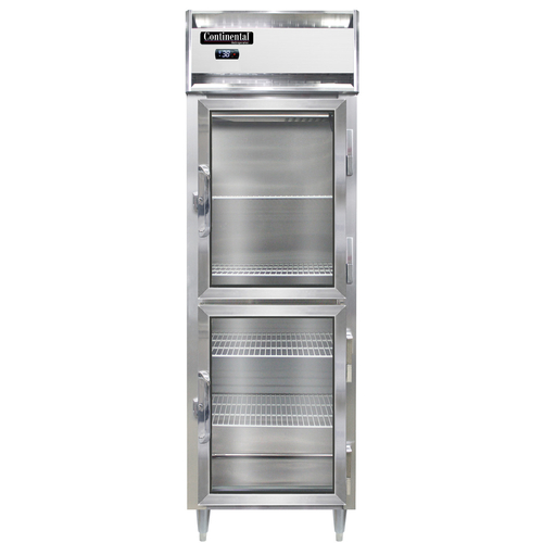 Continental Refrigerator D1RNSSGDHD Designer Line Refrigerator One Section Stainless Steel Half Height Glass Door