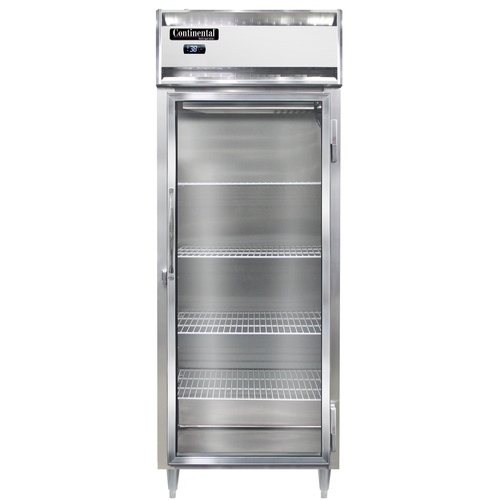 Continental Refrigerator D1RENGD Designer Line Wide Refrigerator 28-1/2 inch One Section Self Contained Aluminum Stainless Steel