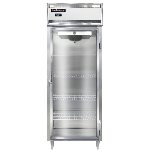Continental Refrigerator D1RESNGD Designer Line Wide Refrigerator 28-1/2 inch One Section Self Contained Aluminum Stainless Steel