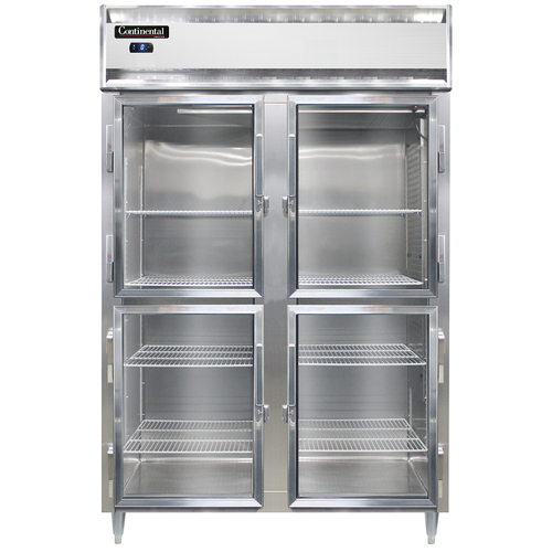 Continental Refrigerator D2FSNSAGDHD Designer Line Freezer Two Section Stainless Steel Half Height Glass Doors