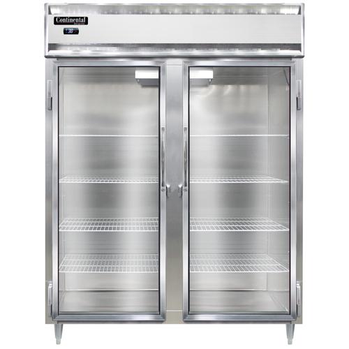 Continental Refrigerator D2RESNGD Designer Line Wide Refrigerator 57 inch Two Section Self Contained Aluminum Stainless Steel