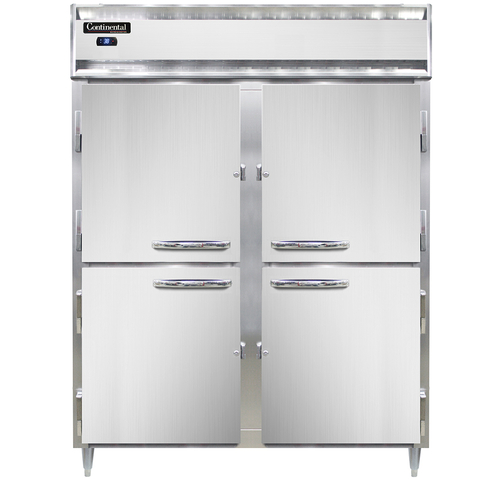 Continental Refrigerator D2RESNHD Designer Line Wide Refrigerator 57W Two Section Self Contained Aluminum Stainless Steel