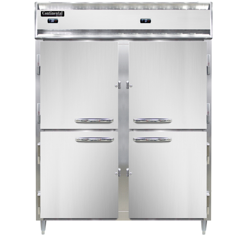 Continental Refrigerator D2RFENHD Designer Line Refrigerator Freezer Two Section 57W Self Contained Aluminum Stainless Steel