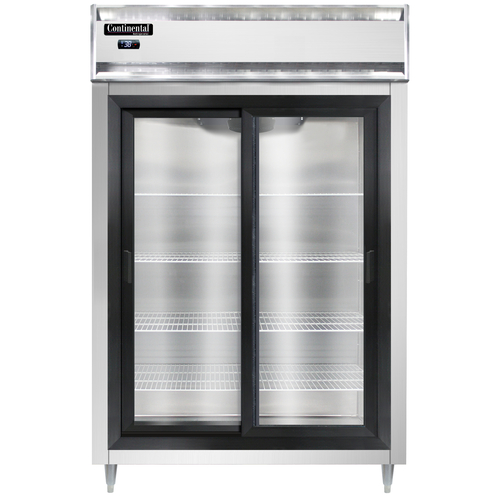 Continental Refrigerator D2RSNSGD Designer Line Refrigerator Two Section Self Contained Aluminum Stainless Steel