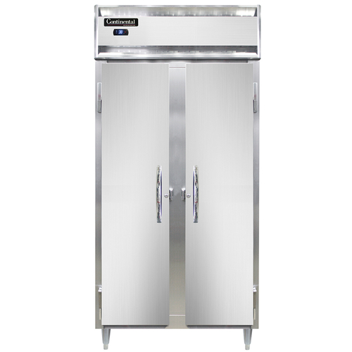 Continental Refrigerator D2RSESNSS Designer Slim Line Refrigerator 36-1/4W Two Section Stainless Steel Reach In